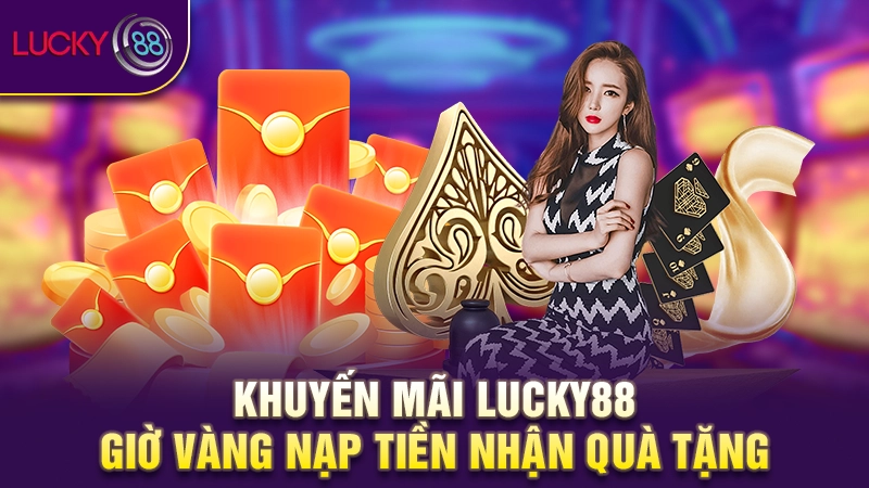 Khuyến mãi Lucky88 - Chinh phục khoản tiền thưởng hậu hĩnh 2 Khuyến mãi Lucky88 giờ vàng nạp tiền nhận quà tặng